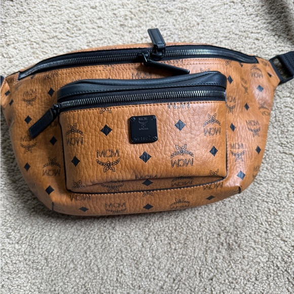 MCM Brown and Black Belt Bag with Signature Monogram - Picture 1 of 14